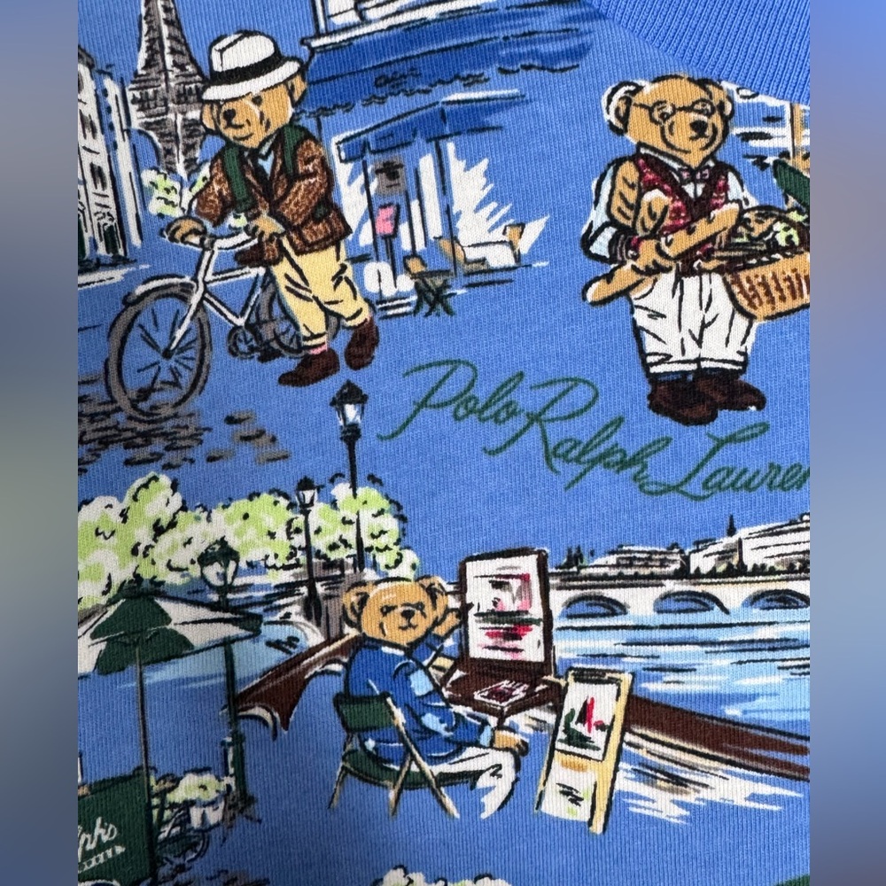 Ralph Lauren Polo Bear Paris-Print Cotton Jersey Tee Boys XL - Picture 8 of 10